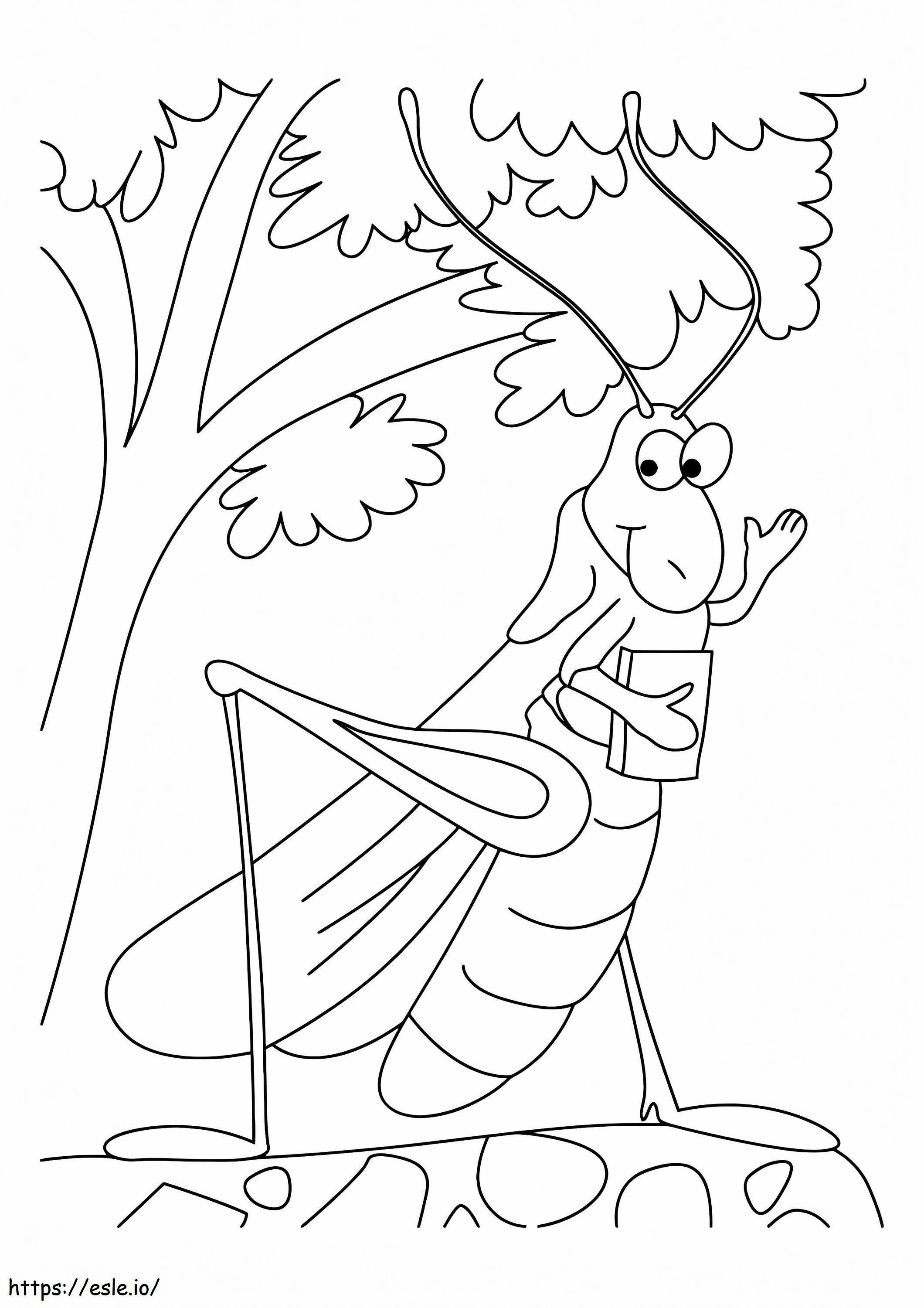 1526458336 Animated Grasshopper A4 coloring page