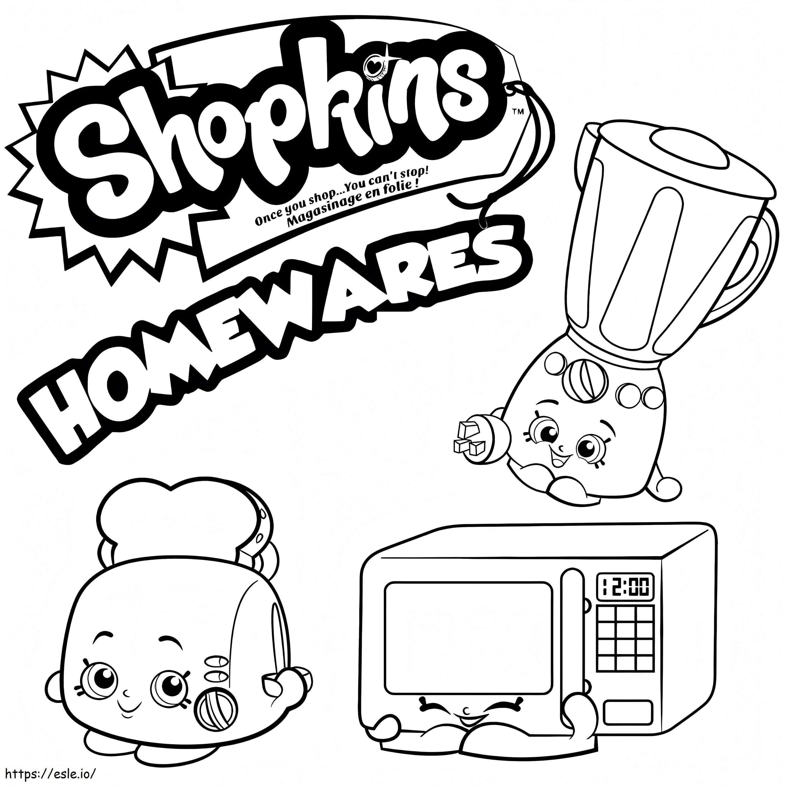 Shopkins háztartási cikkek kifestő