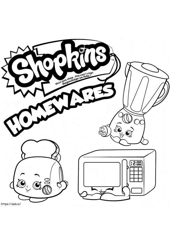 Shopkins háztartási cikkek kifestő