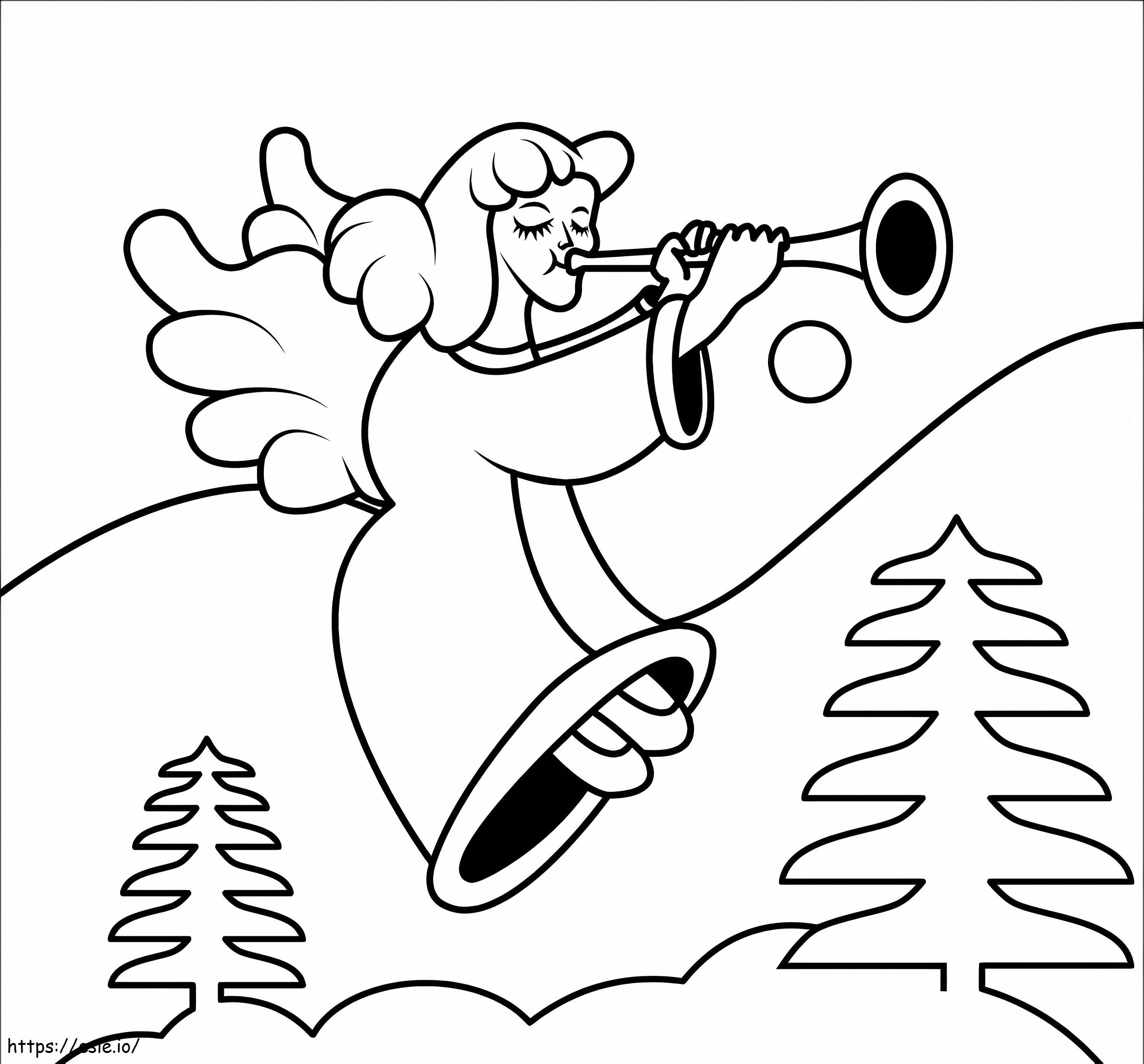 Musician Christmas Angel Coloring Page