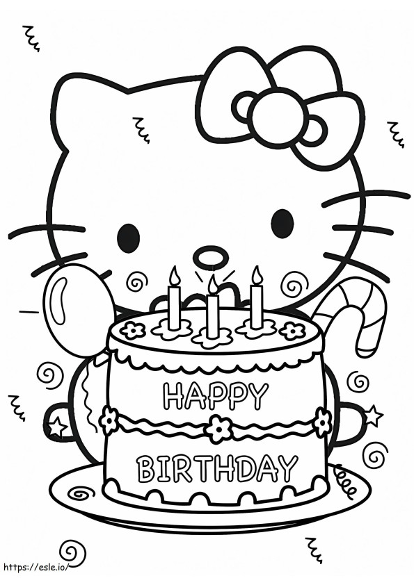 Boldog születésnapot Hello Kitty kifestő