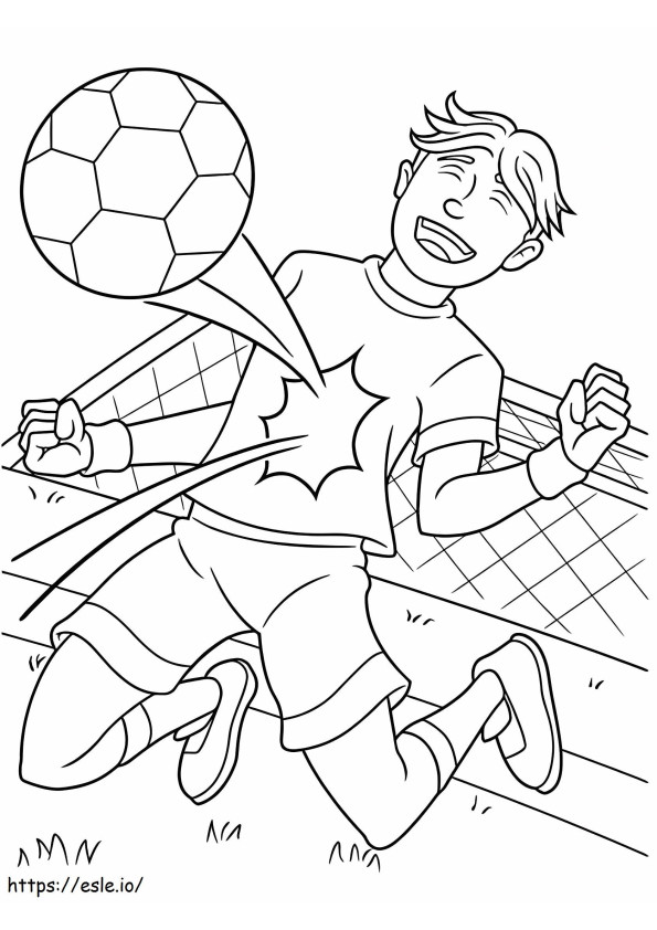 Jogador de futebol com bola para colorir