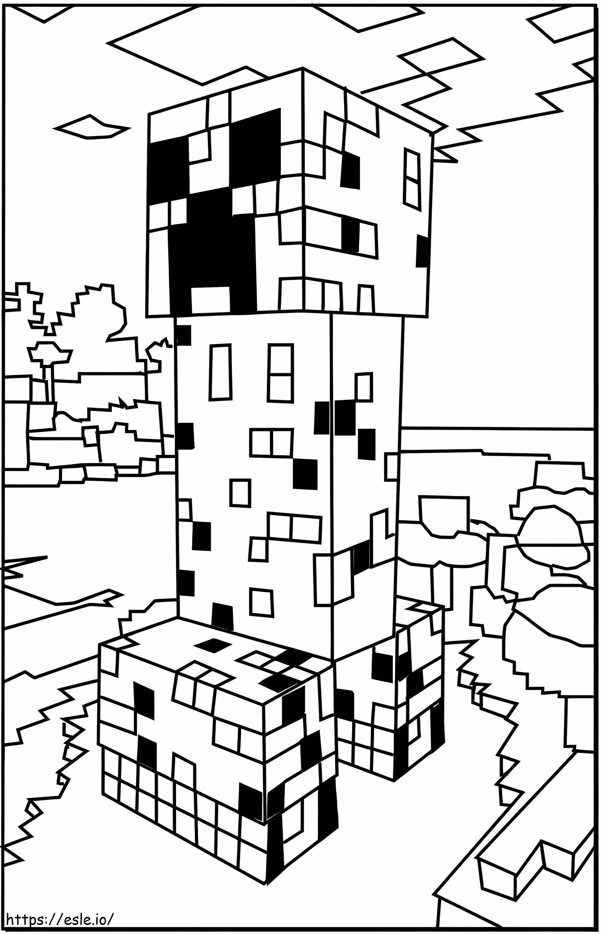 Tulosta Minecraft Creeper värityskuva
