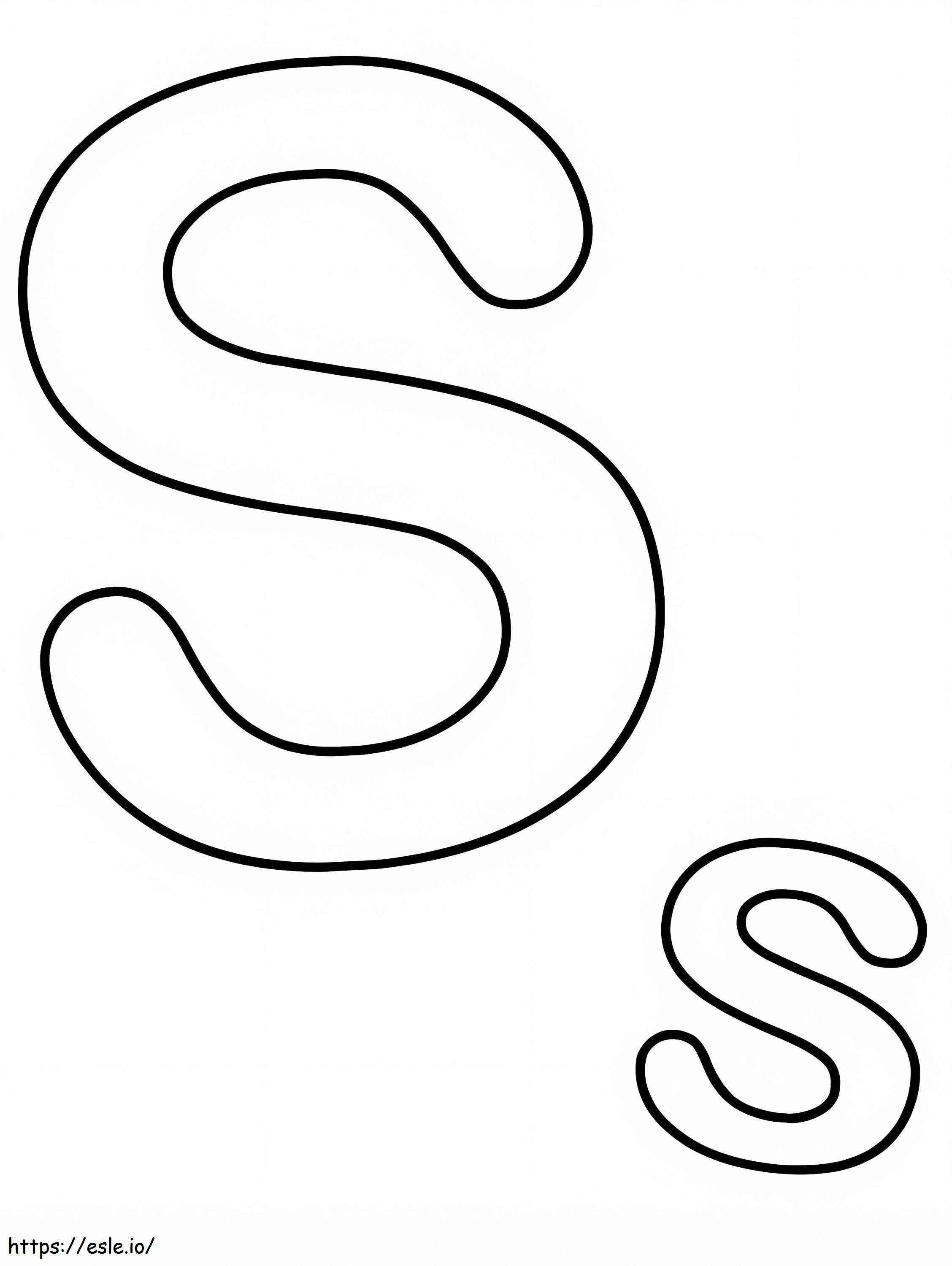 Litera simplă S de colorat