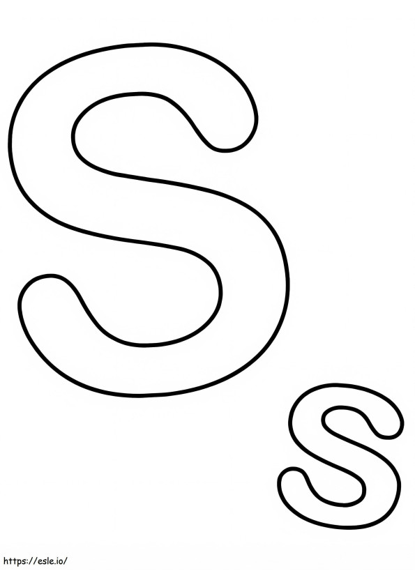 Litera simplă S de colorat
