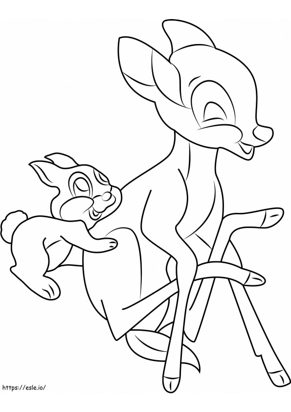 1531534999 Bambi Playing With Thumper A4 coloring page