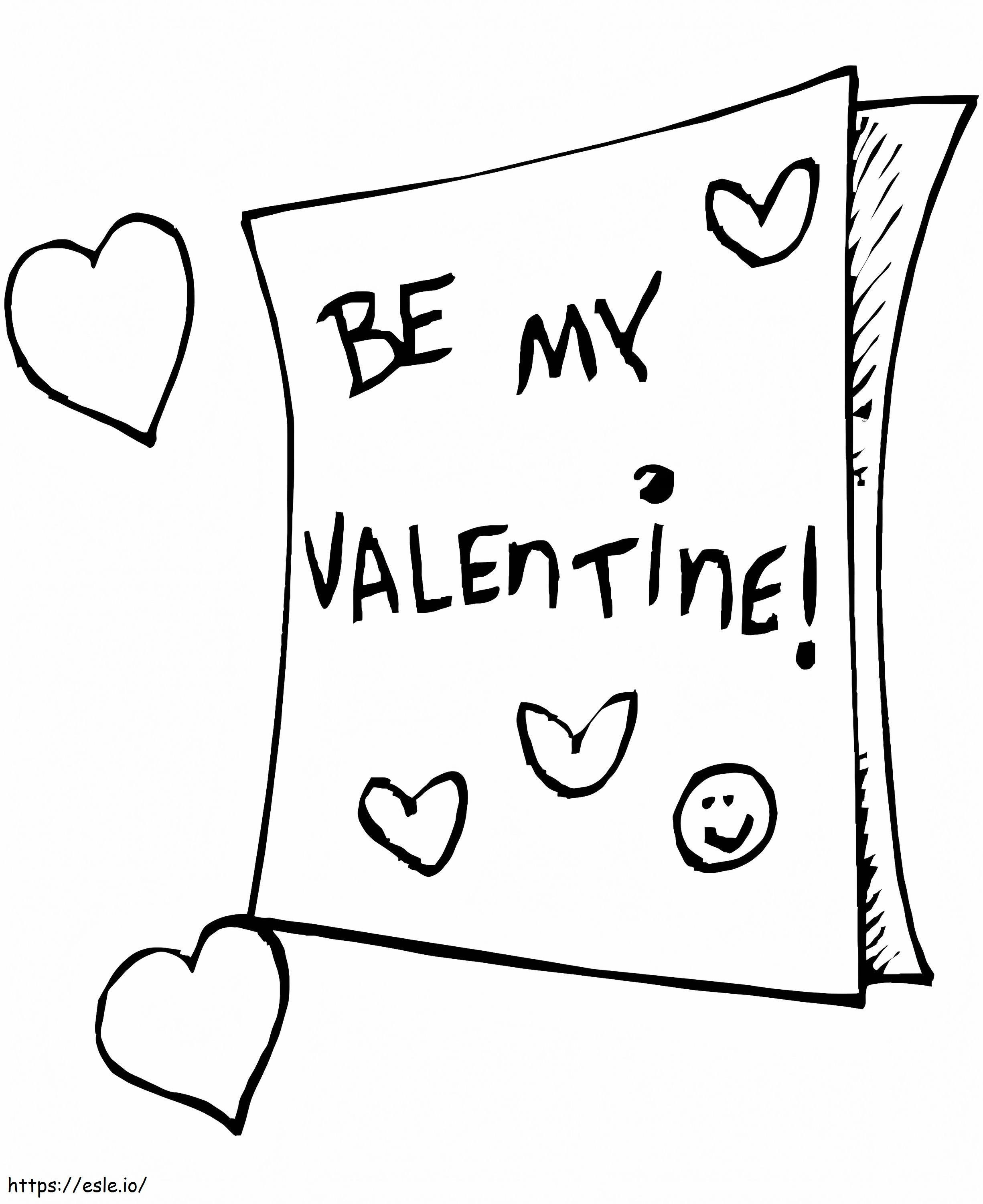 Cartão de Dia dos Namorados Fácil para colorir