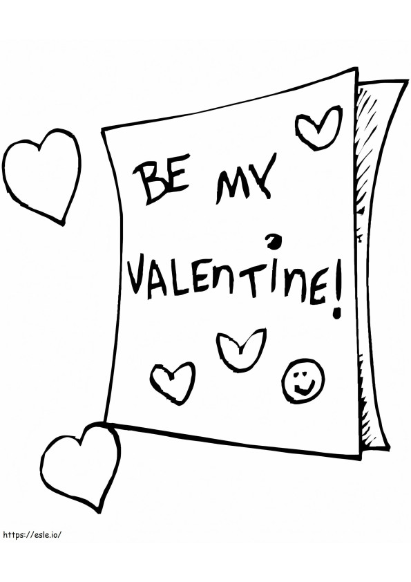 Easy Valentine Card coloring page
