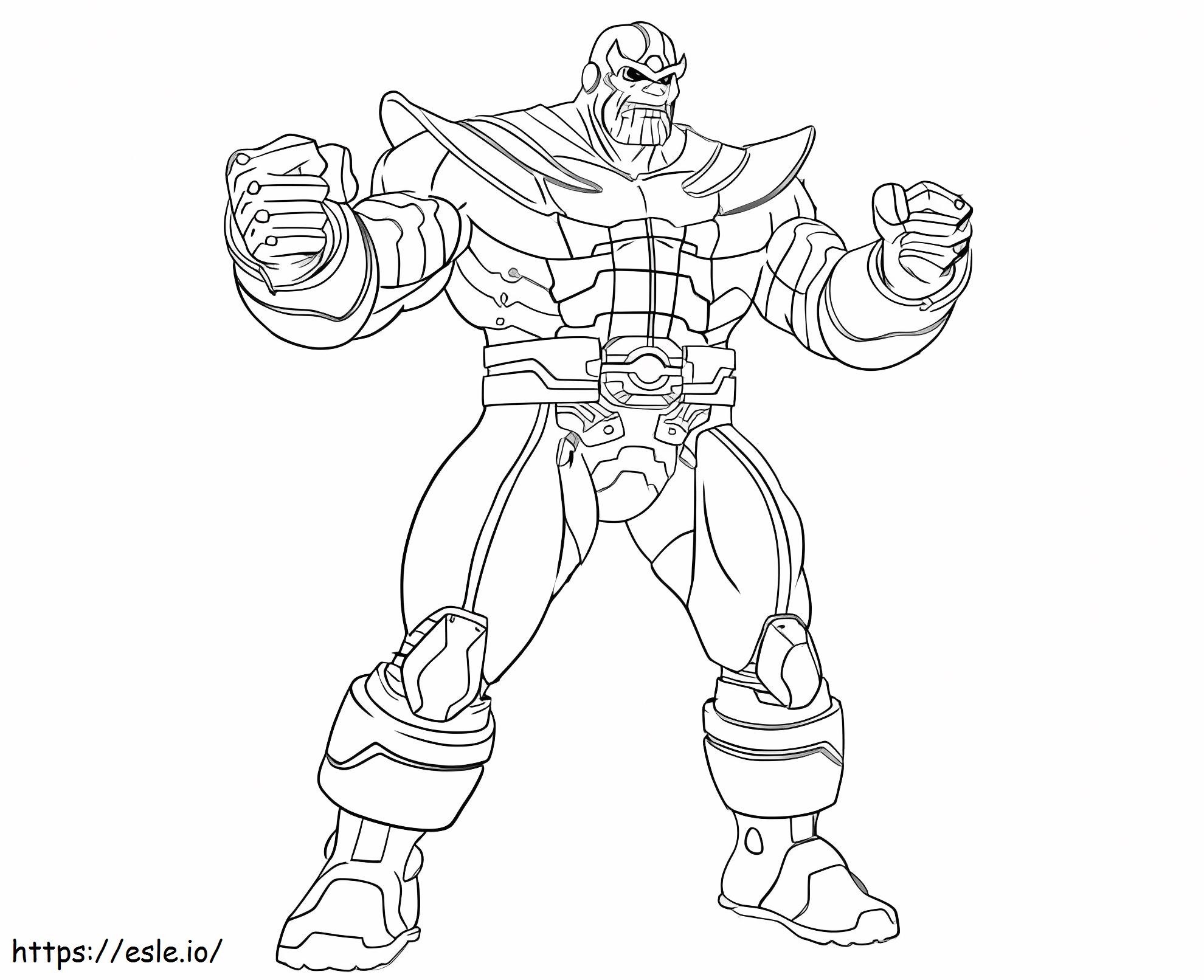 Strong Thanos With Infinity Gauntlet coloring page