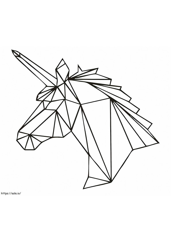 Unicórnio de origami para colorir