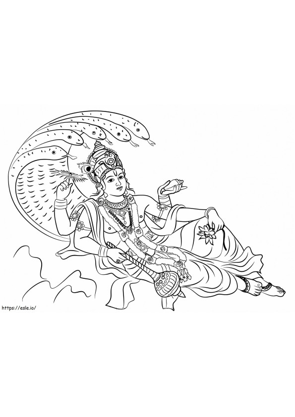 Coloriage Seigneur Vishnu à imprimer dessin