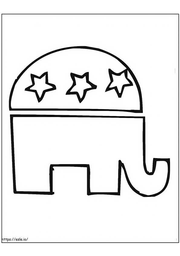 共和党の象 3 ぬりえ - 塗り絵