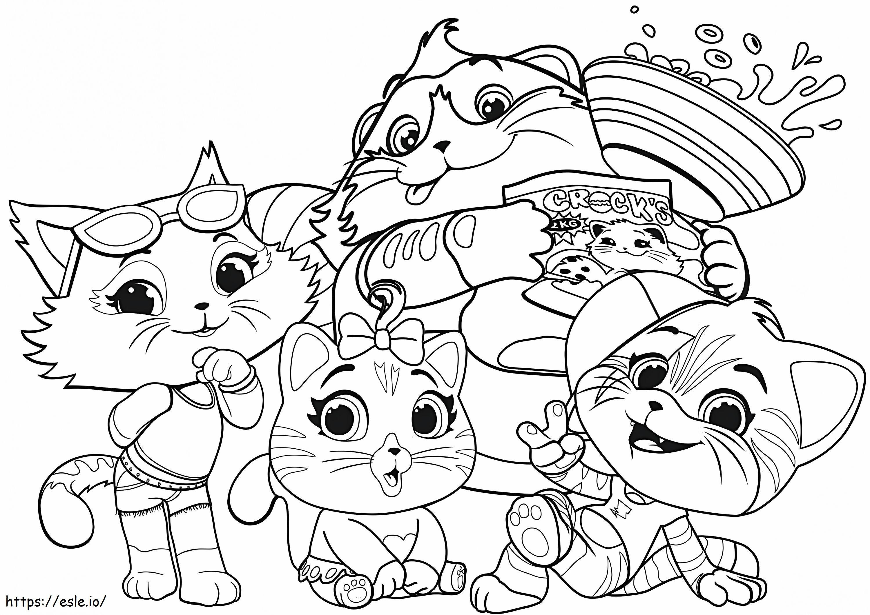 Coloriage 44 chats à imprimer dessin