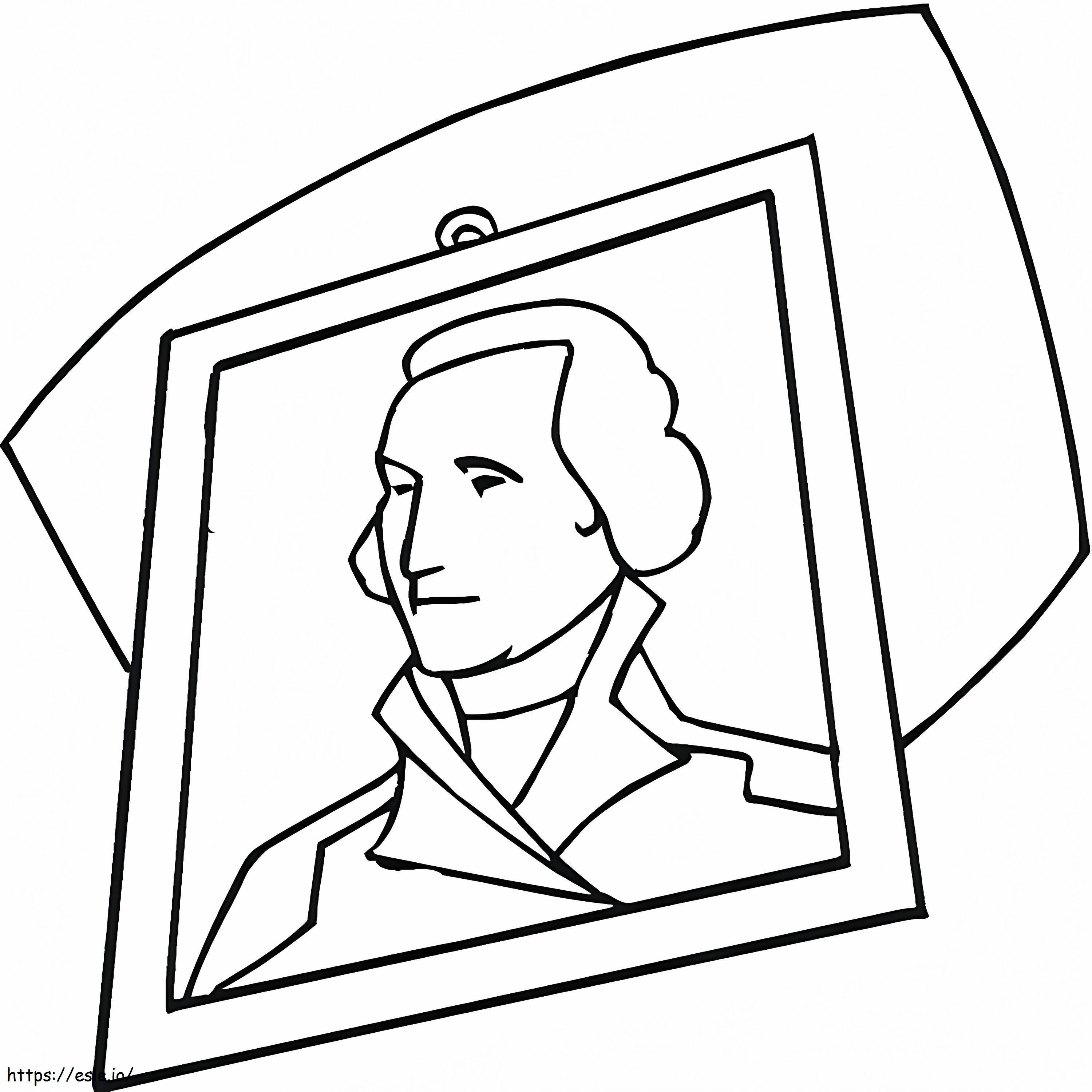 George Washington-Porträt 1 ausmalbilder