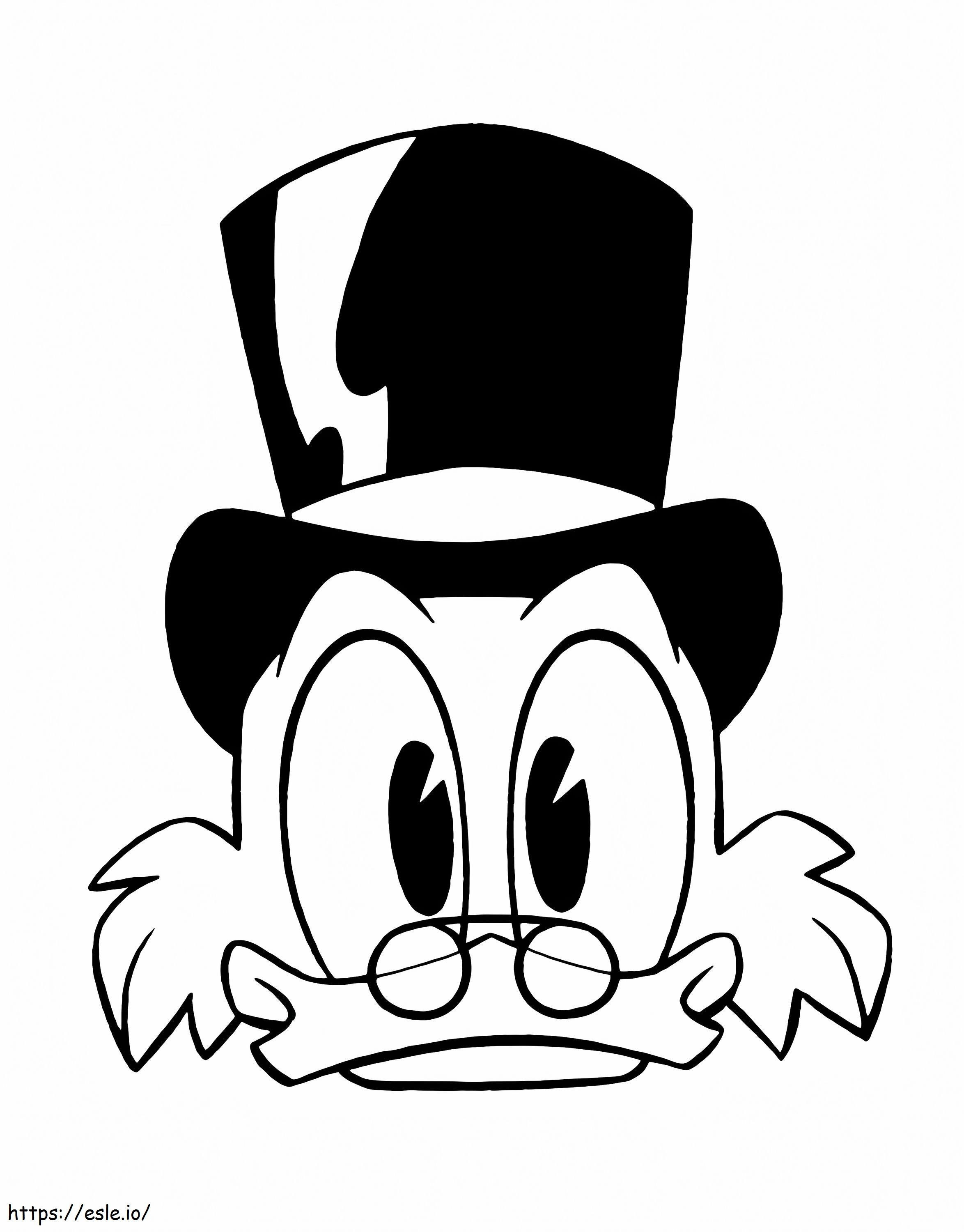 Coloriage Visage de Scrooge McDuck à imprimer dessin