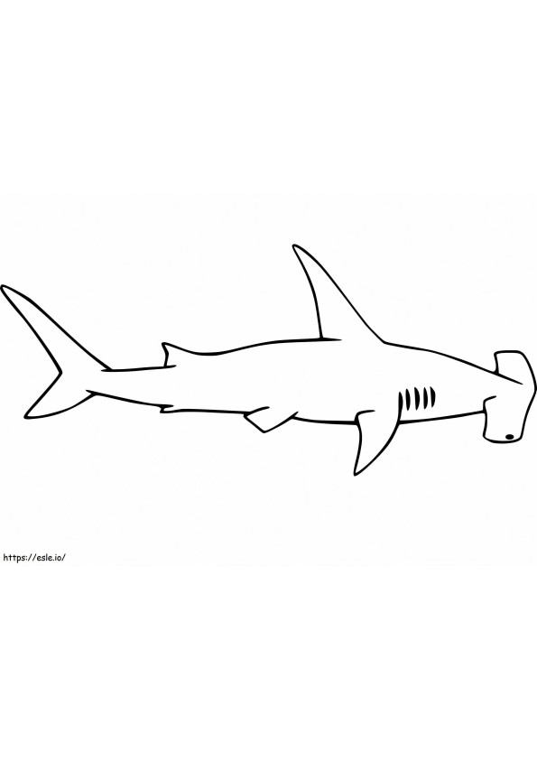 Tubarão-martelo simples para colorir