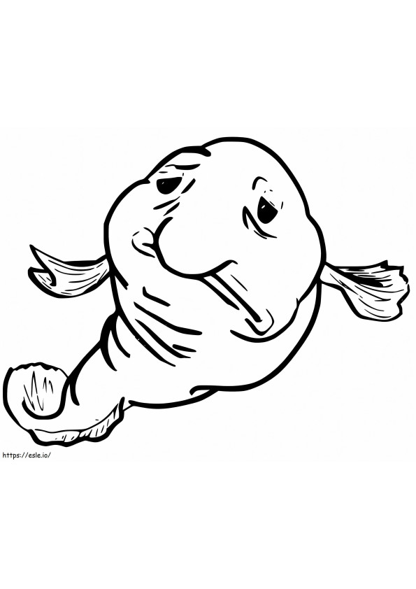 Coloriage Blobfish triste à imprimer dessin