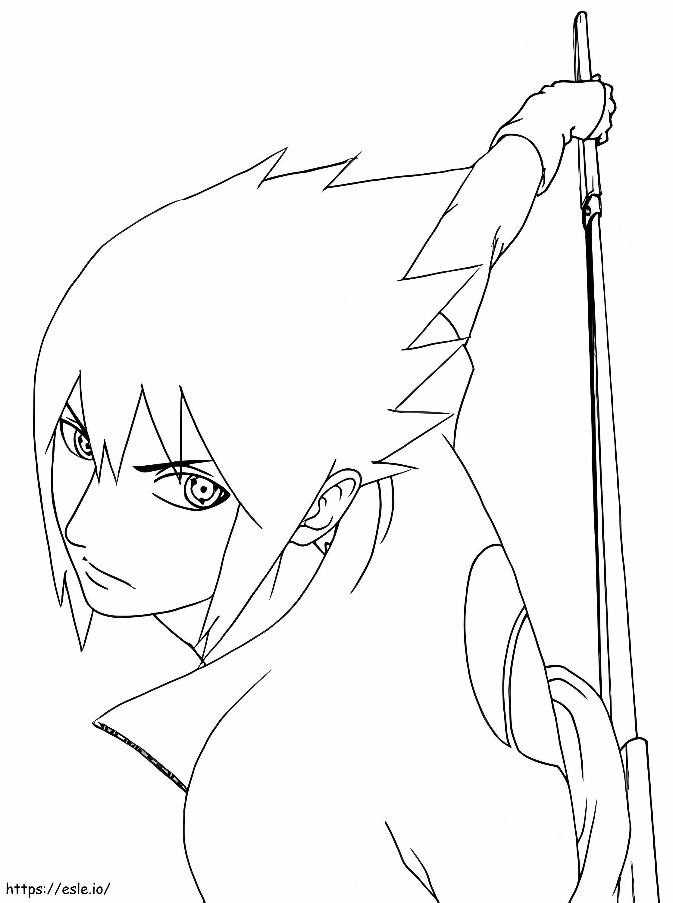 Coloriage Sasuke De Naruto à imprimer dessin