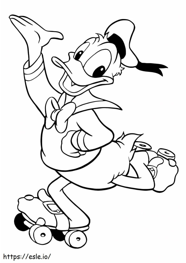 1532922950 Donald Rollerblading A4 coloring page
