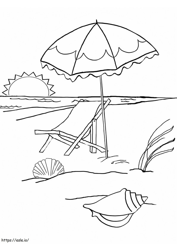 Beach Sunset coloring page