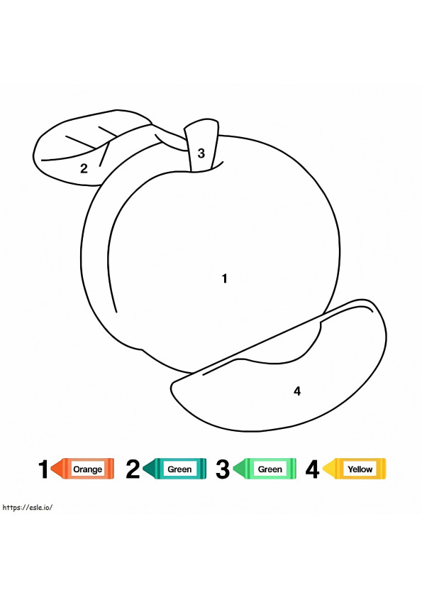 Peach Color By Number coloring page