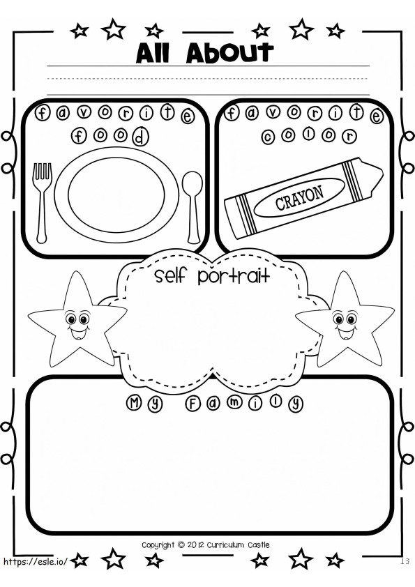 All About Me Printable coloring page