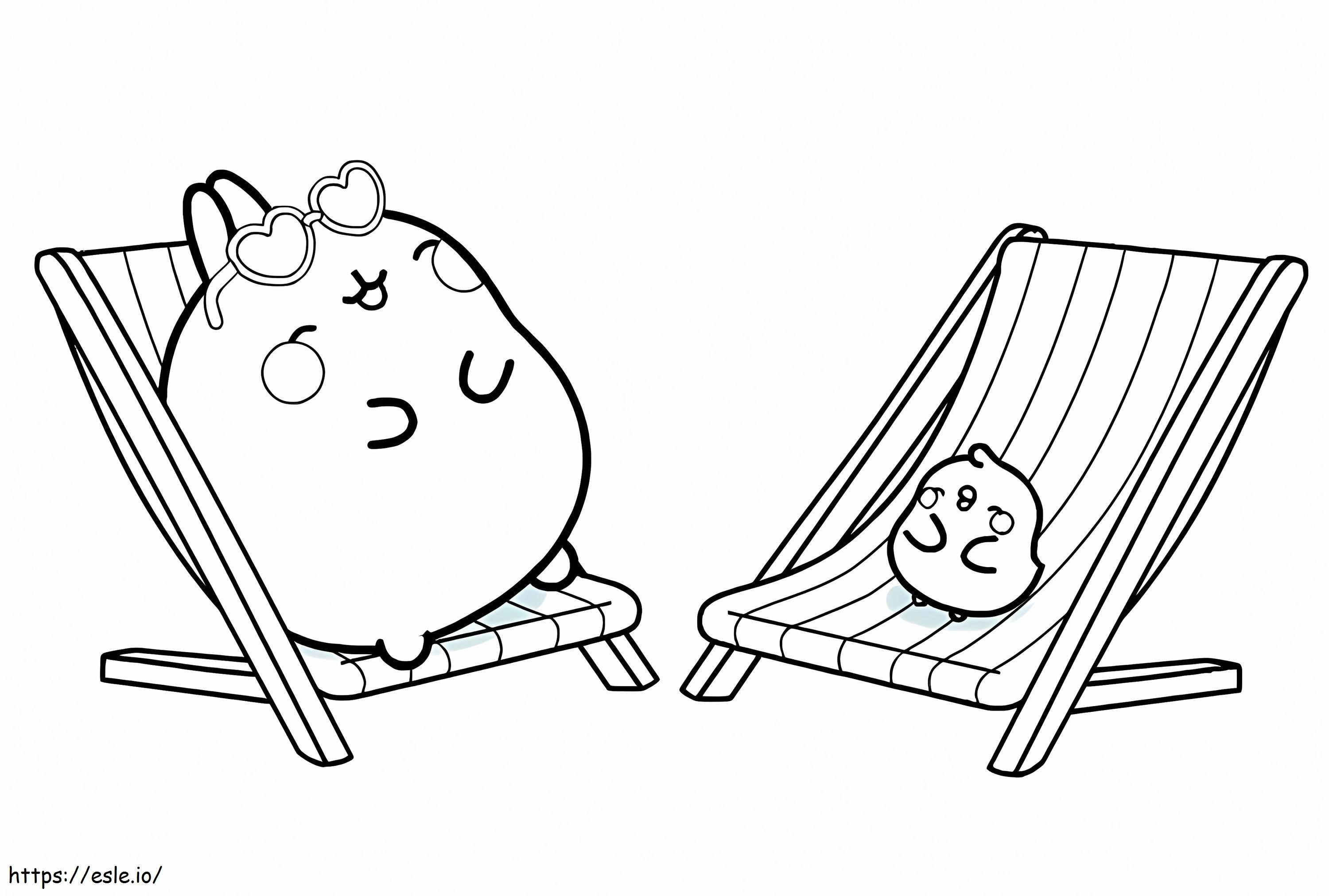 Molang And Piu Piu Relaxing coloring page