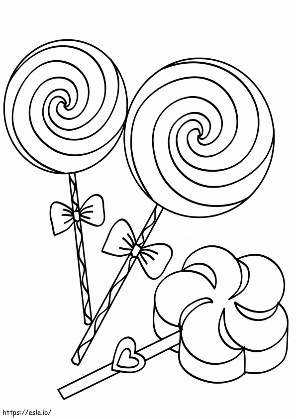 Three Lollipops coloring page