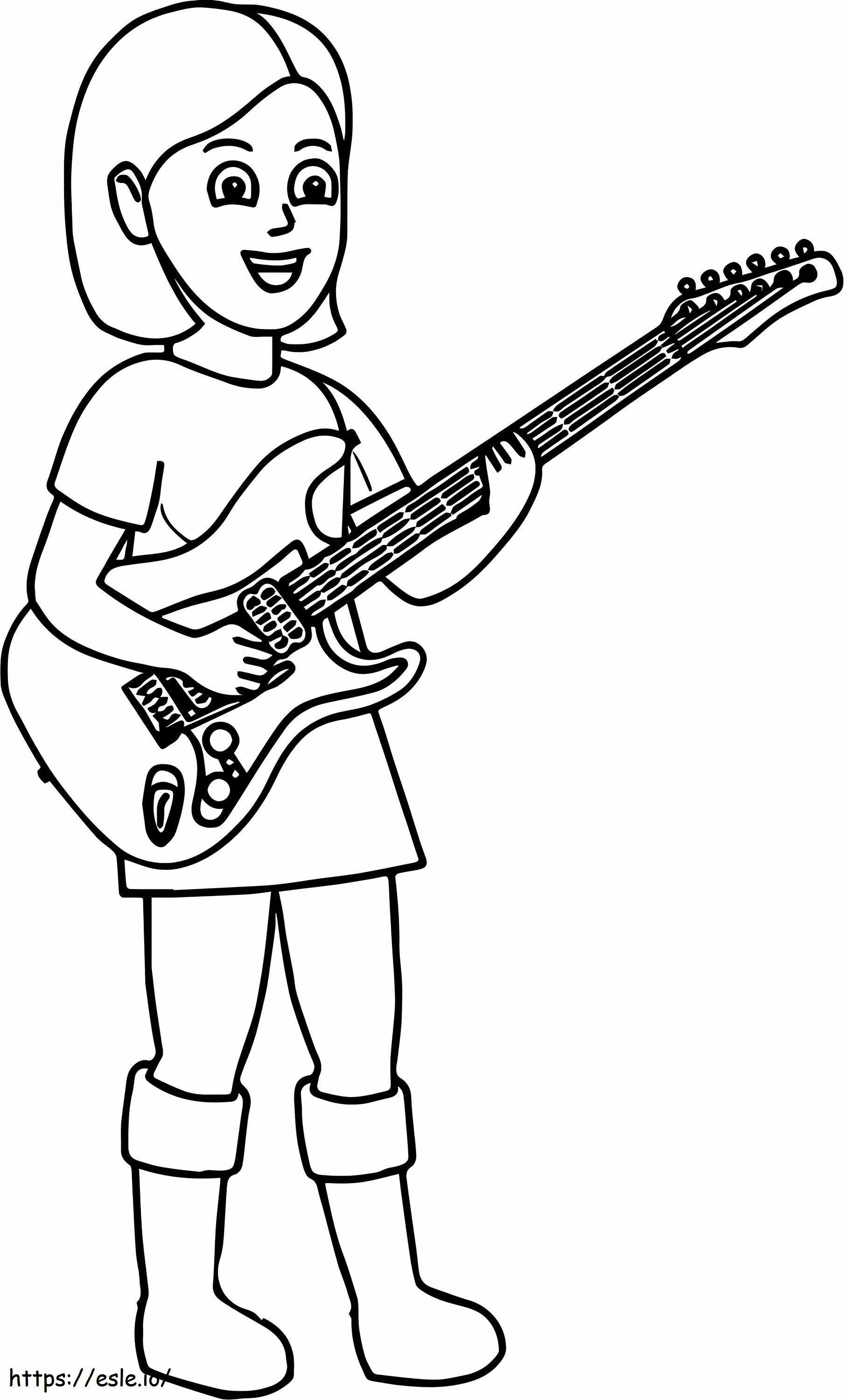 Nina gra na gitarze kolorowanka