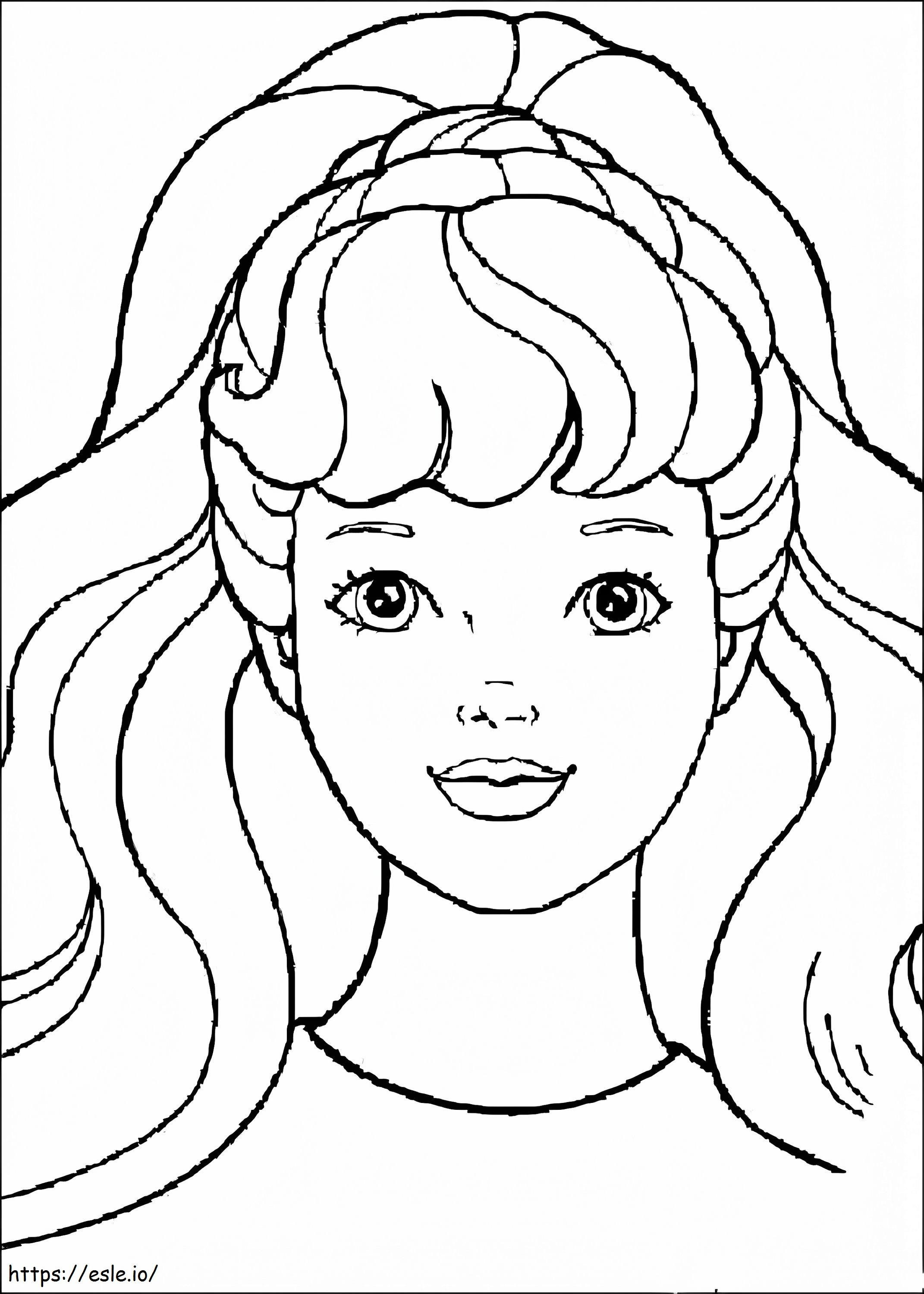 Barbies Cute Face Coloring Page