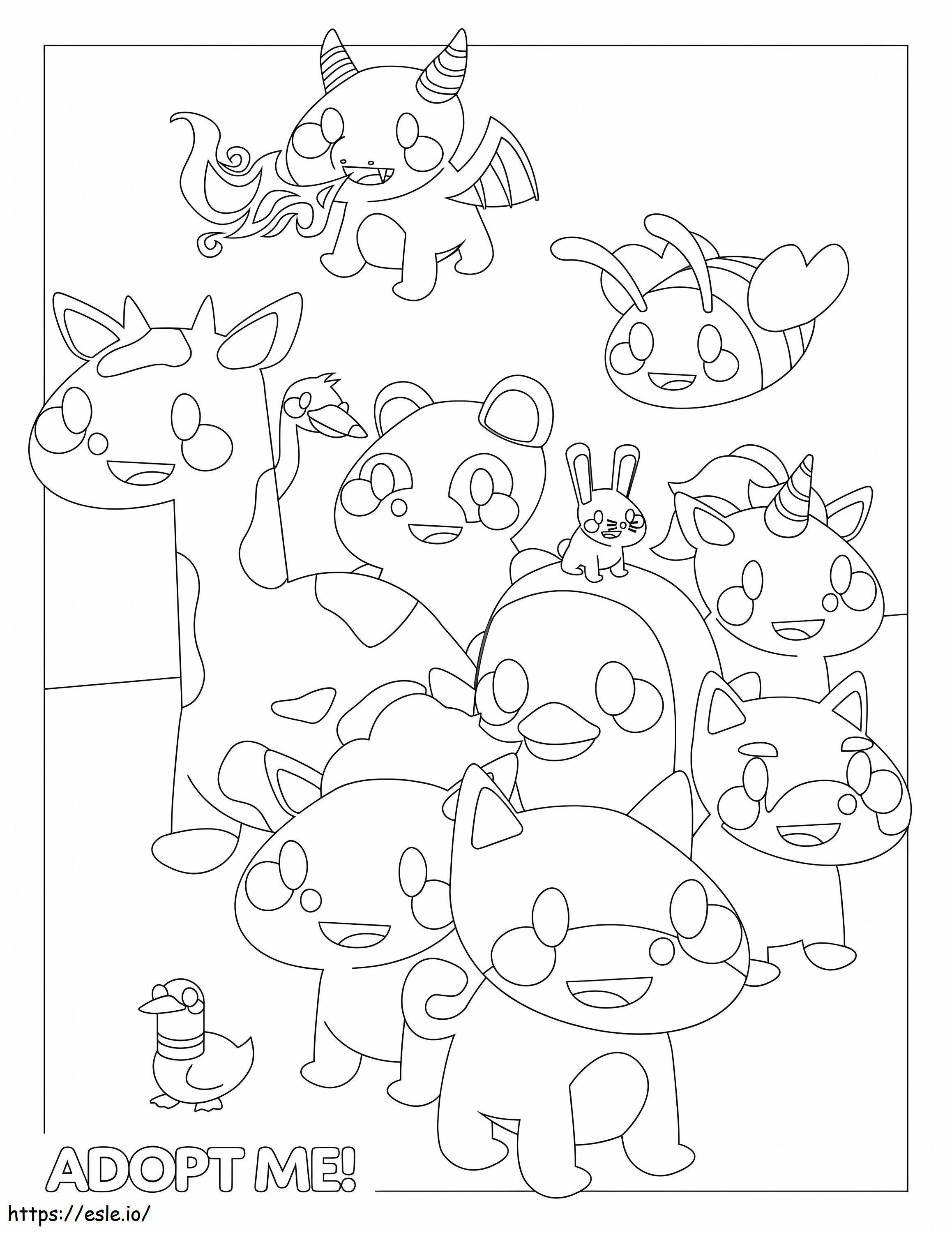 Funny Adopt Me coloring page