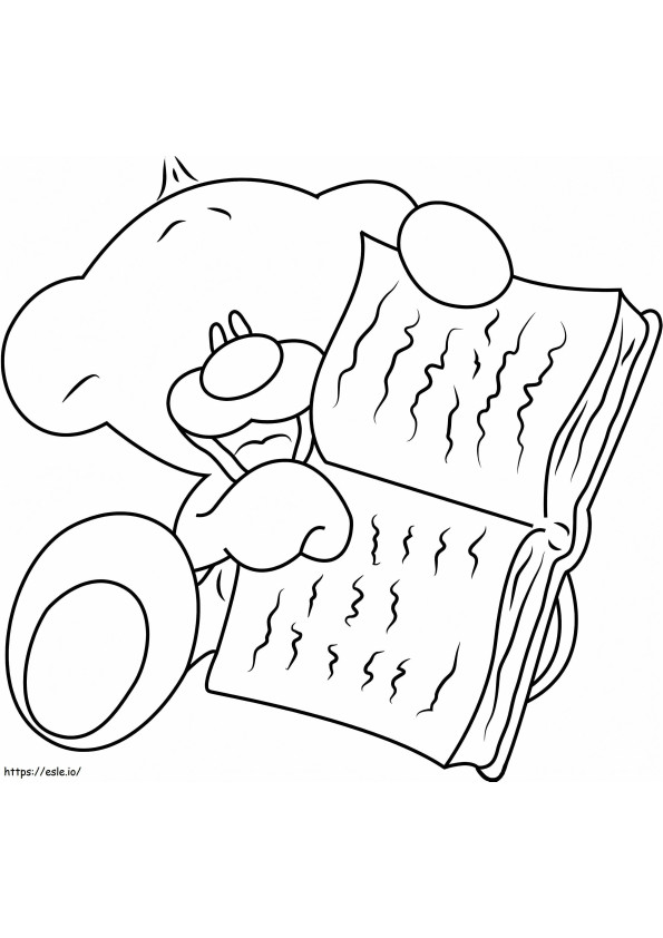 Pimboli And A Book coloring page