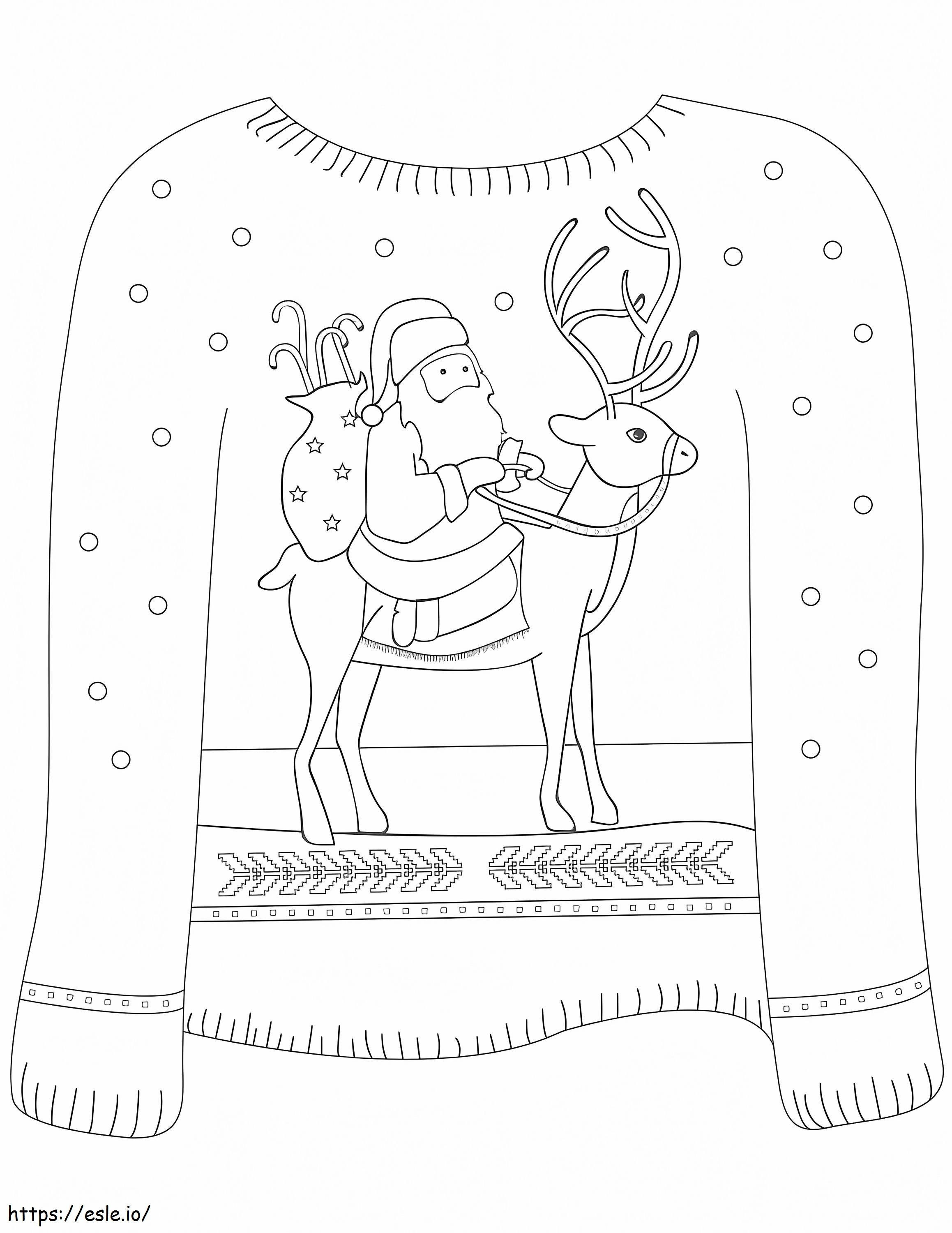 無料で印刷できるクリスマス セーター ぬりえ - 塗り絵