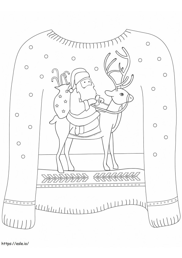 Coloriage Pull de Noël imprimable gratuitement à imprimer dessin