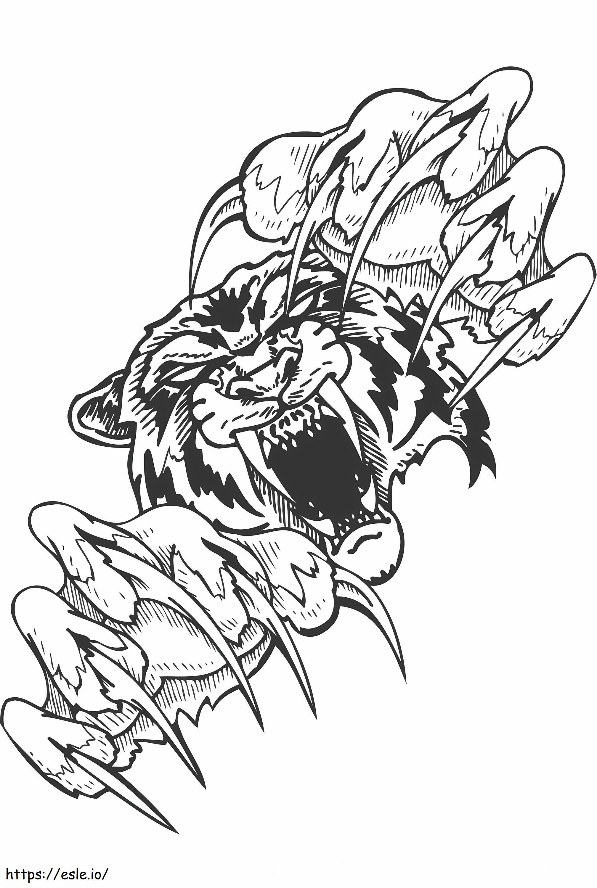 Scaled Tiger Tattoo värityskuva