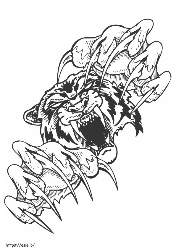 鱗状の虎のタトゥー ぬりえ - 塗り絵