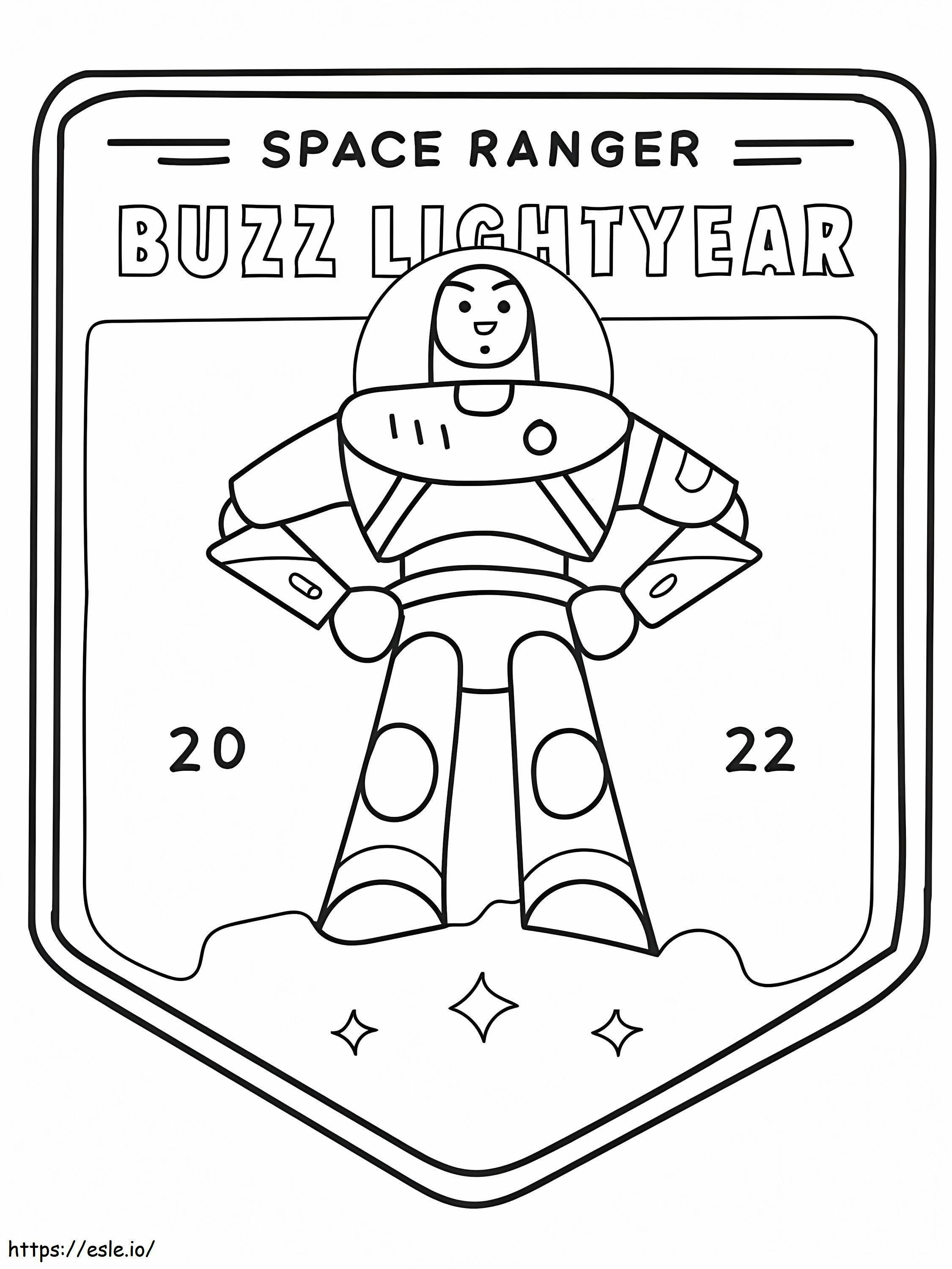 Distintivo Buzz Lightyear para colorir