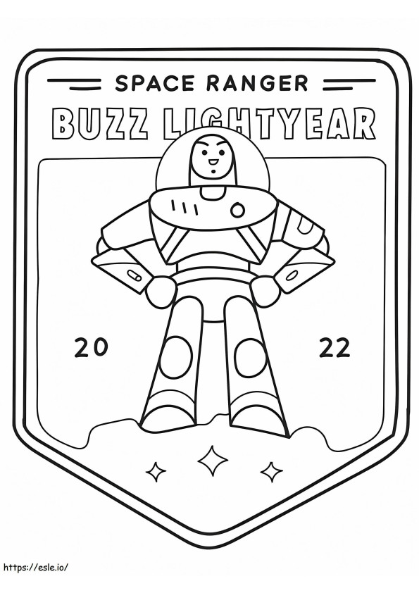 Lencana Buzz Lightyear Gambar Mewarnai