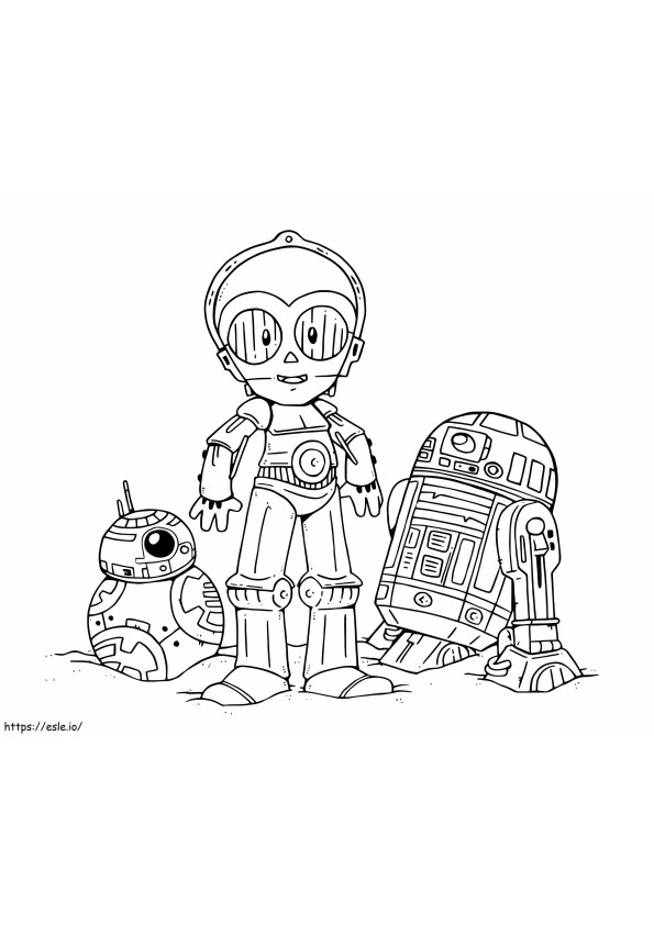 Chibi Droids Star Wars coloring page