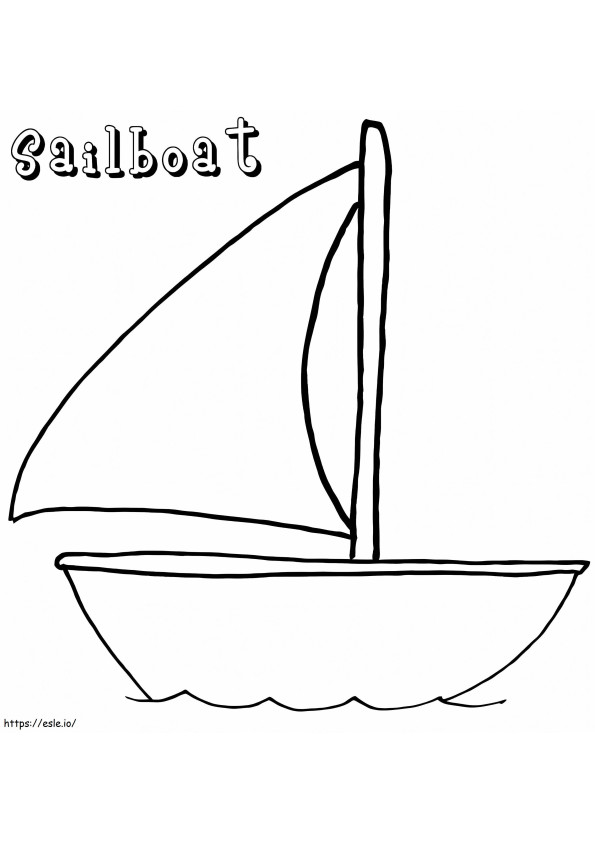 とても簡単なヨット ぬりえ - 塗り絵