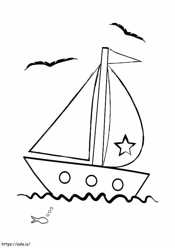 Boat 4 coloring page