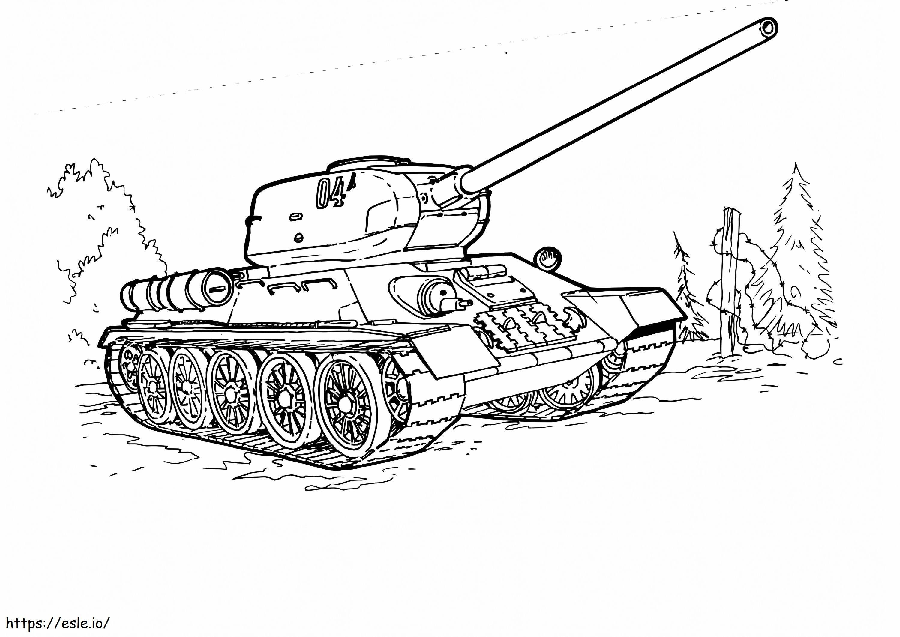T34 Tank kleurplaat kleurplaat