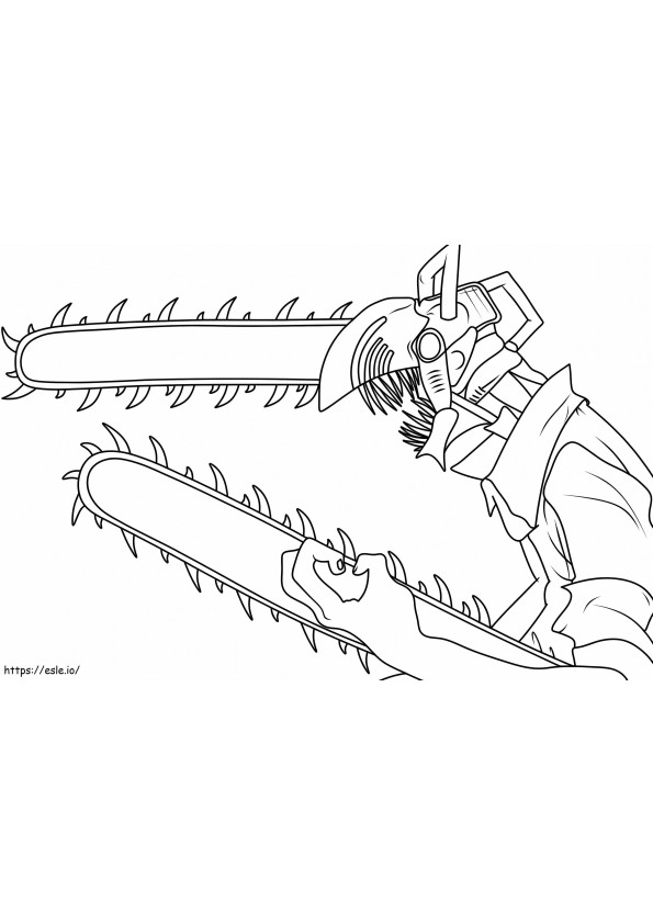 Angry Chainsaw Man coloring page