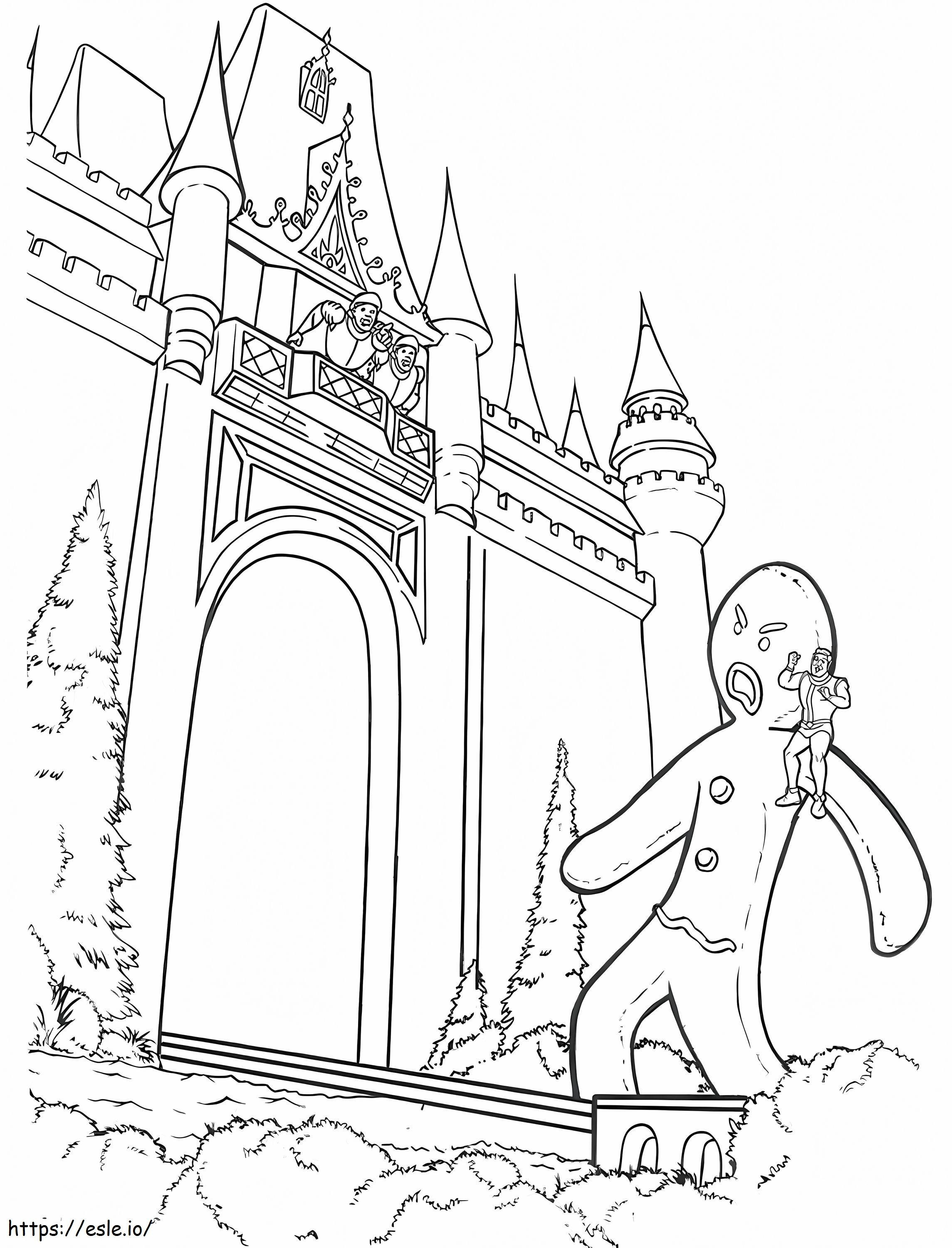 1569244560 Gingerbread Man With Shrek A4 coloring page