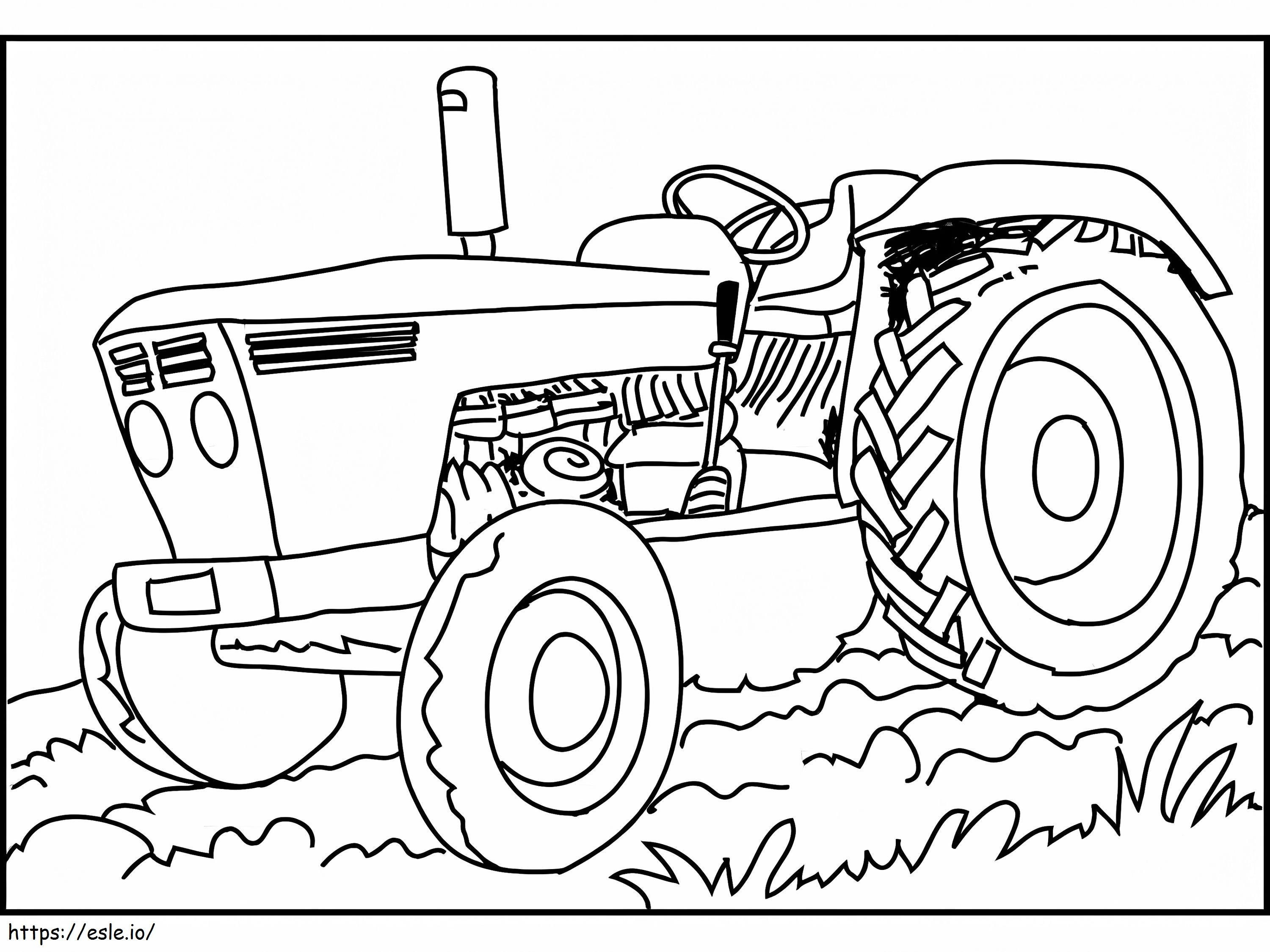 Desenarea tractorului de colorat