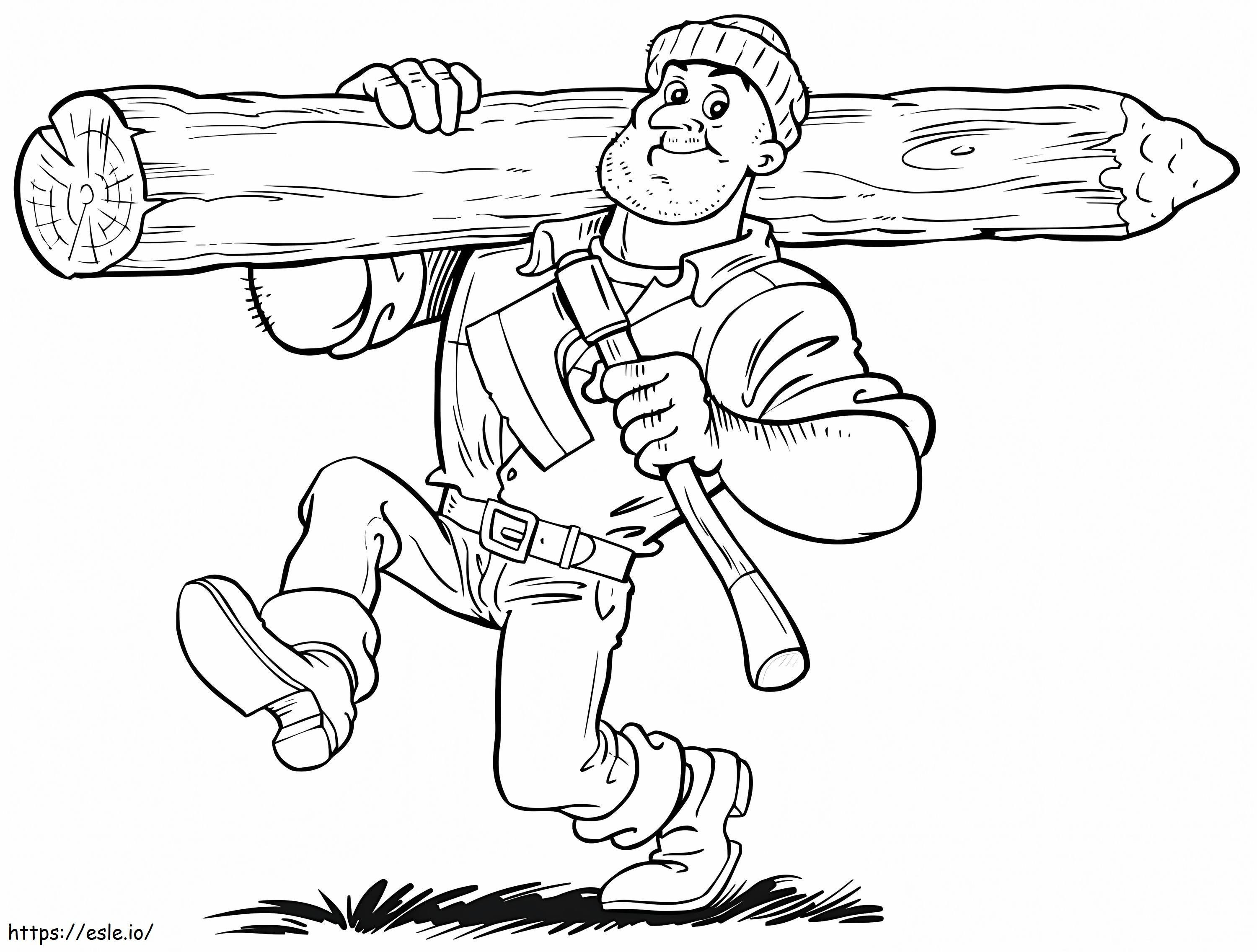 Happy Lumberjack coloring page