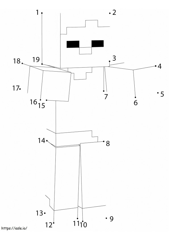 Zombie Minecraft Dot To Dots coloring page