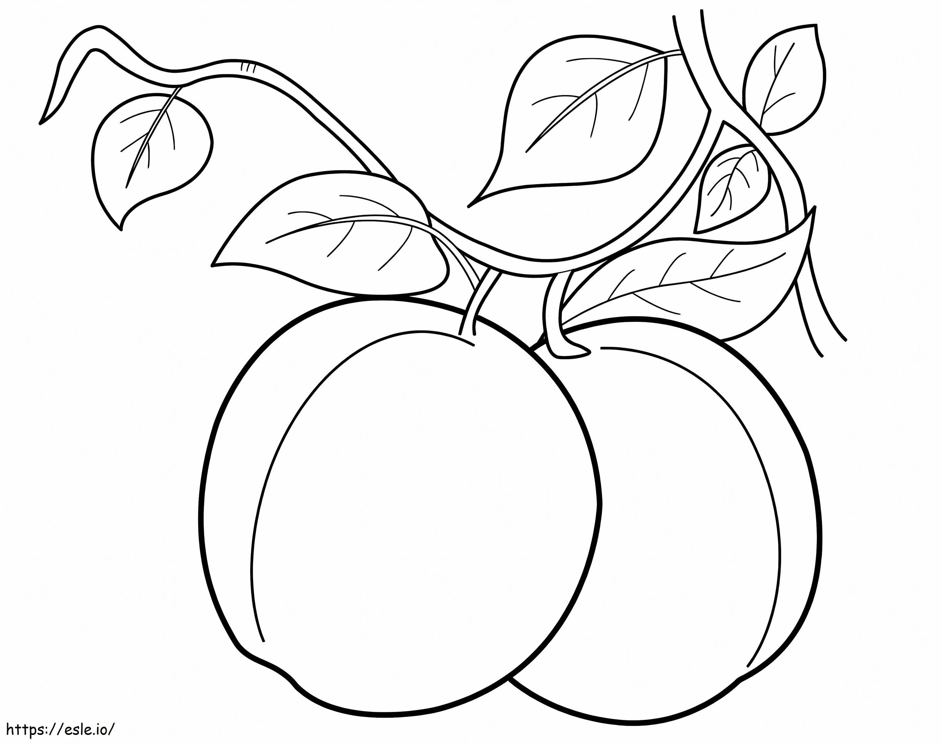 Zwei Pfirsiche ausmalbilder