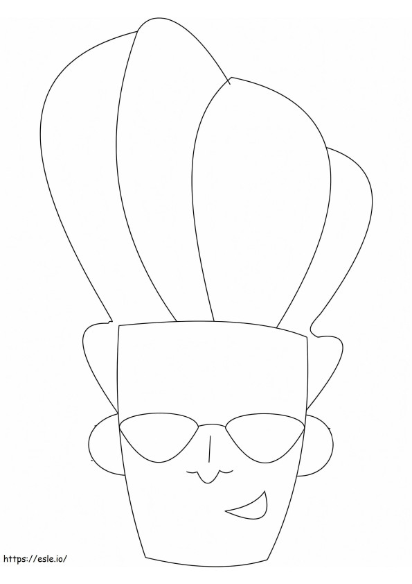 Johnny Bravo Face coloring page