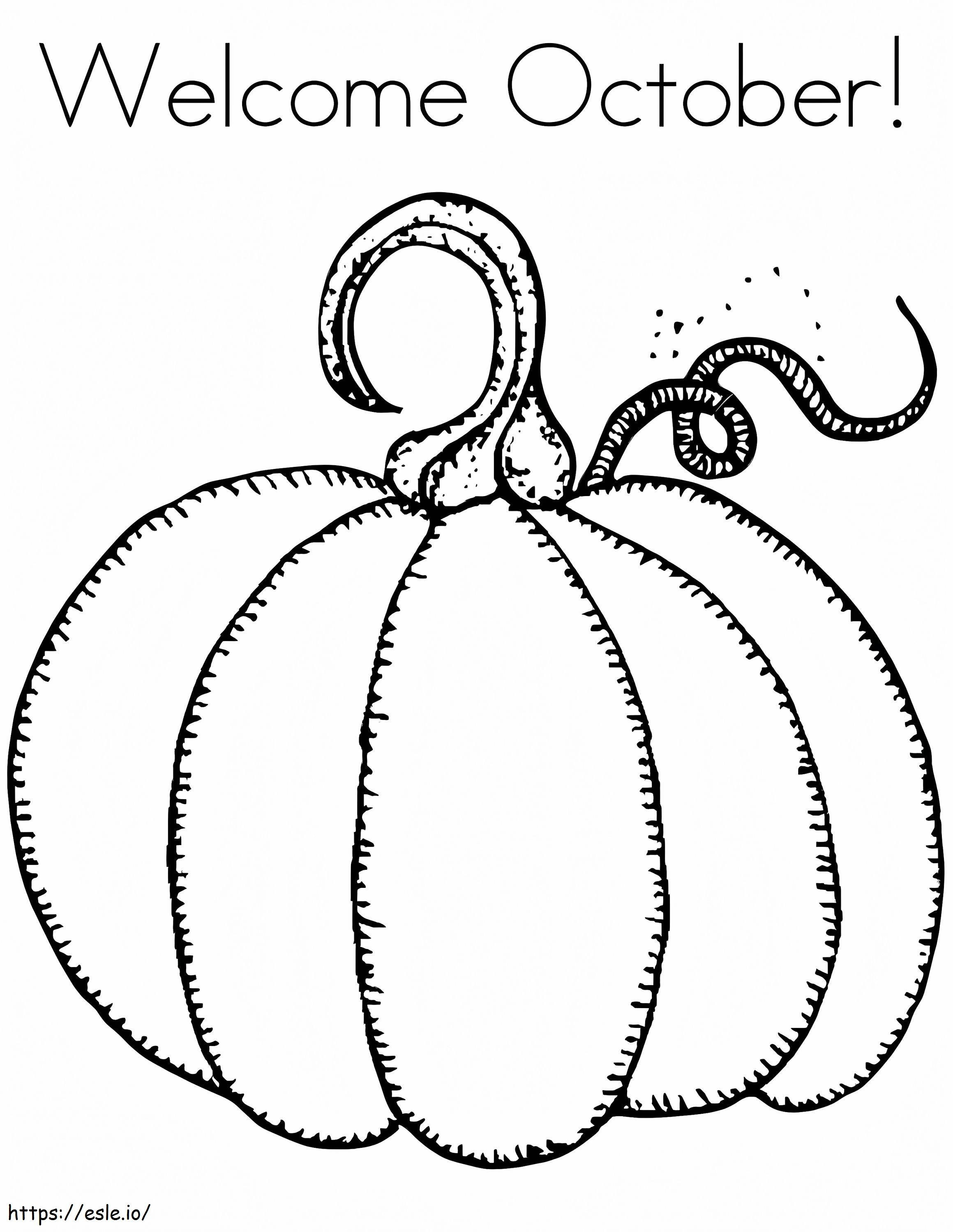 Welcome October 1 coloring page